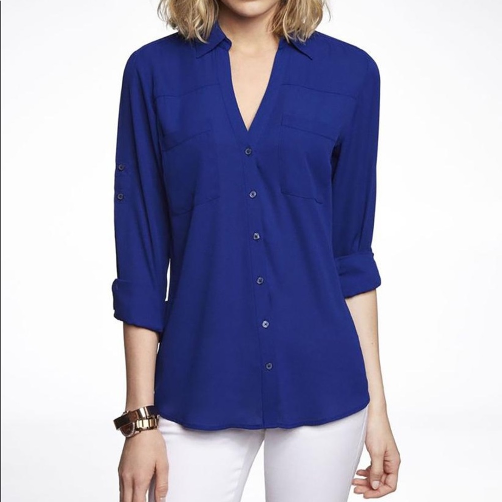 Express royal blue portfino dress shirt